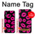 S2933 ピンクの唇のキス Pink Lips Kisses on Black Samsung Galaxy A20e バックケース、フリップケース・カバー