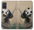 S2210 パンダふわふわアートの絵画 Panda Fluffy Art Painting Samsung Galaxy A71 5G バックケース、フリップケース・カバー
