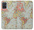 S3418 ヴィンテージの世界地図 Vintage World Map Samsung Galaxy A71 5G バックケース、フリップケース・カバー