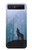 S0935 森の中の野生オオカミのハウリング Wolf Howling in Forest Samsung Galaxy Z Flip 5G バックケース、フリップケース・カバー