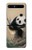 S2210 パンダふわふわアートの絵画 Panda Fluffy Art Painting Samsung Galaxy Z Flip 5G バックケース、フリップケース・カバー