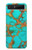 S2688 アクアターコイズ宝石グラフィックプリント Aqua Copper Turquoise Gemstone Graphic Printed Samsung Galaxy Z Flip 5G バックケース、フリップケース・カバー