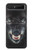 S2823 ブラックウルフ Black Wolf Blue Eyes Face Samsung Galaxy Z Flip 5G バックケース、フリップケース・カバー