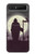 S3262 恐るべき 夜の月 墓地 Grim Reaper Night Moon Cemetery Samsung Galaxy Z Flip 5G バックケース、フリップケース・カバー