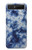 S3439 インディゴタイダイ Fabric Indigo Tie Dye Samsung Galaxy Z Flip 5G バックケース、フリップケース・カバー