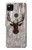 S2505 トナカイ古い木材グラフィックプリント Reindeer Head Old Wood Texture Graphic Printed Google Pixel 4a バックケース、フリップケース・カバー