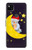 S2849 かわいいスリーピーフクロウ Cute Sleepy Owl Moon Night Google Pixel 4a バックケース、フリップケース・カバー