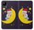 S2849 かわいいスリーピーフクロウ Cute Sleepy Owl Moon Night Google Pixel 4a バックケース、フリップケース・カバー