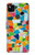 S3391 モザイクアートグラフィック Abstract Art Mosaic Tiles Graphic Google Pixel 4a バックケース、フリップケース・カバー