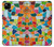 S3391 モザイクアートグラフィック Abstract Art Mosaic Tiles Graphic Google Pixel 4a バックケース、フリップケース・カバー