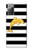 S2882 黒と白のストライプ ゴールドドルフィン Black and White Striped Gold Dolphin Samsung Galaxy Note 20 バックケース、フリップケース・カバー