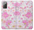 S3036 ピンクフラワーフローラ Pink Sweet Flower Flora Samsung Galaxy Note 20 バックケース、フリップケース・カバー