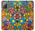S3281 カラフルなヒッピーの花のパターン Colorful Hippie Flowers Pattern Samsung Galaxy Note 20 バックケース、フリップケース・カバー