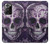 S3582 紫の頭蓋骨 Purple Sugar Skull Samsung Galaxy Note 20 Ultra, Ultra 5G バックケース、フリップケース・カバー