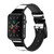 CA0180 黒と白のストライプ Black and White Striped レザーシリコンApple Watchバンド アップルウォッチ バンド