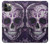 S3582 紫の頭蓋骨 Purple Sugar Skull iPhone 12, iPhone 12 Pro バックケース、フリップケース・カバー