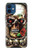 S0753 スカル 翼 バラ パンク Skull Wing Rose Punk iPhone 12 mini バックケース、フリップケース・カバー