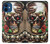 S0753 スカル 翼 バラ パンク Skull Wing Rose Punk iPhone 12 mini バックケース、フリップケース・カバー