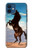 S0934 黒野生馬 Wild Black Horse iPhone 12 mini バックケース、フリップケース・カバー