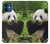S1073 パンダは食べるのが楽しみ Panda Enjoy Eating iPhone 12 mini バックケース、フリップケース・カバー