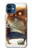 S1133 目を覚ますフクロウ Wake up Owl iPhone 12 mini バックケース、フリップケース・カバー