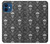 S2371 スカルヴィンテージモノクロのパターン Skull Vintage Monochrome Pattern iPhone 12 mini バックケース、フリップケース・カバー