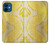 S2713 黄蛇の皮膚 グラフィックプリント Yellow Snake Skin Graphic Printed iPhone 12 mini バックケース、フリップケース・カバー