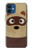 S2825 かわいいアライグマ Cute Cartoon Raccoon iPhone 12 mini バックケース、フリップケース・カバー