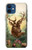 S2841 ヴィンテージ トナカイ クリスマス Vintage Reindeer Christmas iPhone 12 mini バックケース、フリップケース・カバー