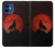 S2955 狼は赤月にハウリング Wolf Howling Red Moon iPhone 12 mini バックケース、フリップケース・カバー