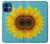 S3039 ひまわり Vintage Sunflower Blue iPhone 12 mini バックケース、フリップケース・カバー