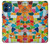 S3391 モザイクアートグラフィック Abstract Art Mosaic Tiles Graphic iPhone 12 mini バックケース、フリップケース・カバー