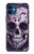 S3582 紫の頭蓋骨 Purple Sugar Skull iPhone 12 mini バックケース、フリップケース・カバー