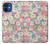 S3688 花の花のアートパターン Floral Flower Art Pattern iPhone 12 mini バックケース、フリップケース・カバー