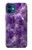 S3713 パープルクォーツアメジストグラフィックプリント Purple Quartz Amethyst Graphic Printed iPhone 12 mini バックケース、フリップケース・カバー