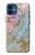 S3717 ローズゴールドブルーパステル大理石グラフィックプリント Rose Gold Blue Pastel Marble Graphic Printed iPhone 12 mini バックケース、フリップケース・カバー