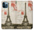 S2108 エッフェル塔パリポストカード Eiffel Tower Paris Postcard iPhone 12 Pro Max バックケース、フリップケース・カバー