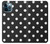 S2299 黒い水玉 Black Polka Dots iPhone 12 Pro Max バックケース、フリップケース・カバー
