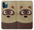 S2825 かわいいアライグマ Cute Cartoon Raccoon iPhone 12 Pro Max バックケース、フリップケース・カバー