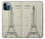 S3474 エッフェル建築図面 Eiffel Architectural Drawing iPhone 12 Pro Max バックケース、フリップケース・カバー