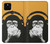 S2324 ヘッドフォンポップミュージックと面白い猿 Funny Monkey with Headphone Pop Music Google Pixel 5 バックケース、フリップケース・カバー