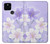 S2361 紫の花 Purple White Flowers Google Pixel 5 バックケース、フリップケース・カバー