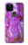 S2907 パープルターコイズ宝石グラフィックプリント Purple Turquoise Stone Google Pixel 5 バックケース、フリップケース・カバー