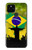 S2981 ブラジルサッカー Brazil Football Soccer Map Flag Google Pixel 5 バックケース、フリップケース・カバー