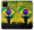 S2981 ブラジルサッカー Brazil Football Soccer Map Flag Google Pixel 5 バックケース、フリップケース・カバー