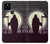 S3262 恐るべき 夜の月 墓地 Grim Reaper Night Moon Cemetery Google Pixel 5 バックケース、フリップケース・カバー