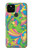 S3273 フラワーラインアートパターン Flower Line Art Pattern Google Pixel 5 バックケース、フリップケース・カバー