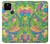 S3273 フラワーラインアートパターン Flower Line Art Pattern Google Pixel 5 バックケース、フリップケース・カバー