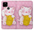 S3025 招き猫 Pink Maneki Neko Lucky Cat Google Pixel 4a 5G バックケース、フリップケース・カバー