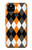 S3421 黒 オレンジ 白 アーガイルプラッド Black Orange White Argyle Plaid Google Pixel 4a 5G バックケース、フリップケース・カバー